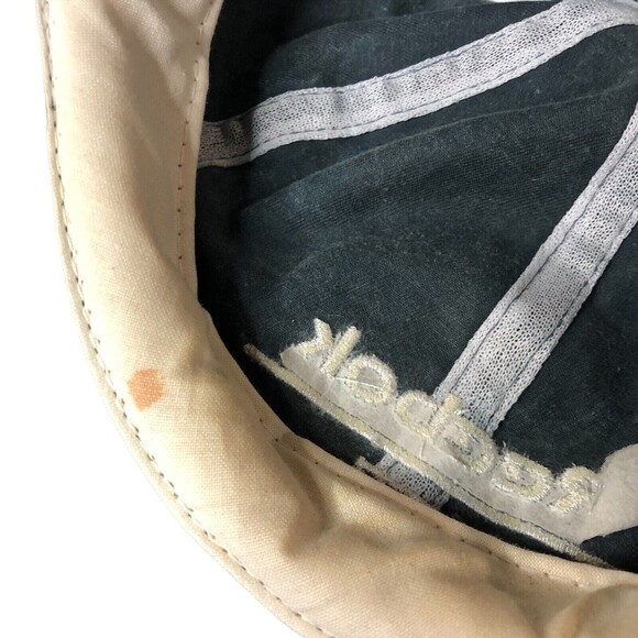 Vintage 90s Reebok Blue Wash British Union Jack Flag Leather Adjustable Hat - Picture 8 of 8